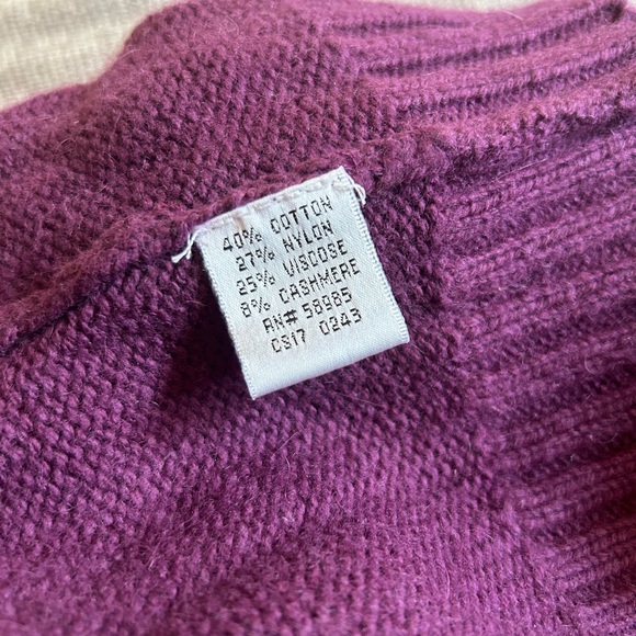 Y2K LF Purple Asymmetrical Button Up Cozy Turtleneck Sweater - Picture 9 of 10